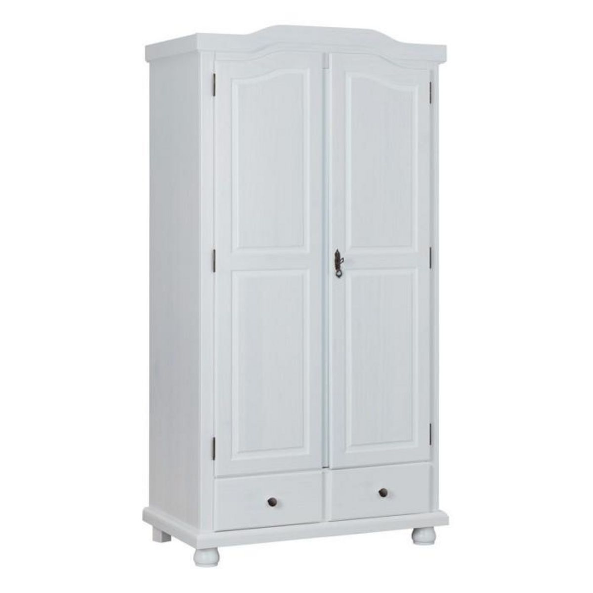 Paris Prix Armoire 2 Portes & 2 Tiroirs  Cama  198cm Blanc