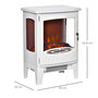 Voir la diapositive 3 : HOMCOM Cheminée électrique poêle style néo-rétro 1000-2000 W simulation flammes LED luminosité réglable acier ABS blanc