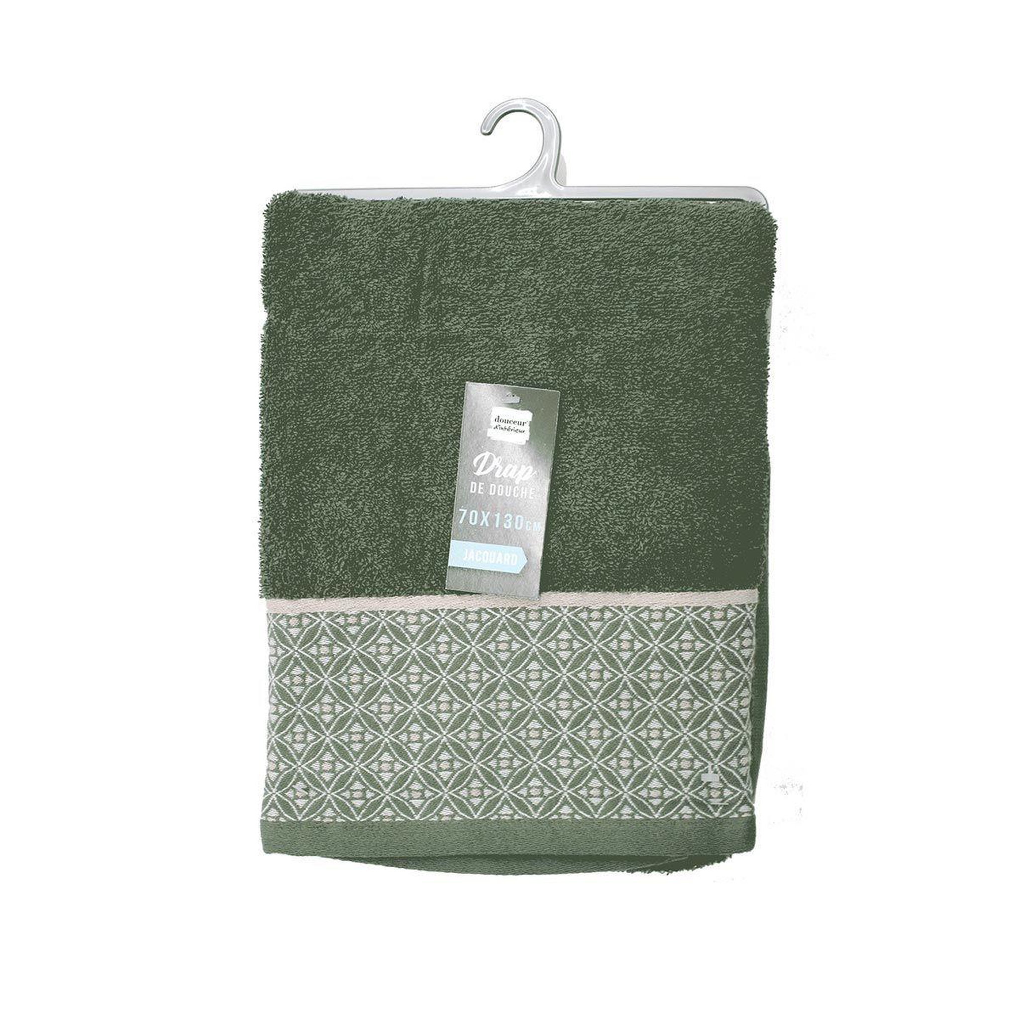 Voir la diapositive 5 : Douceur d'Intérieur Drap de douche jacquard  belina  70x130cm kaki