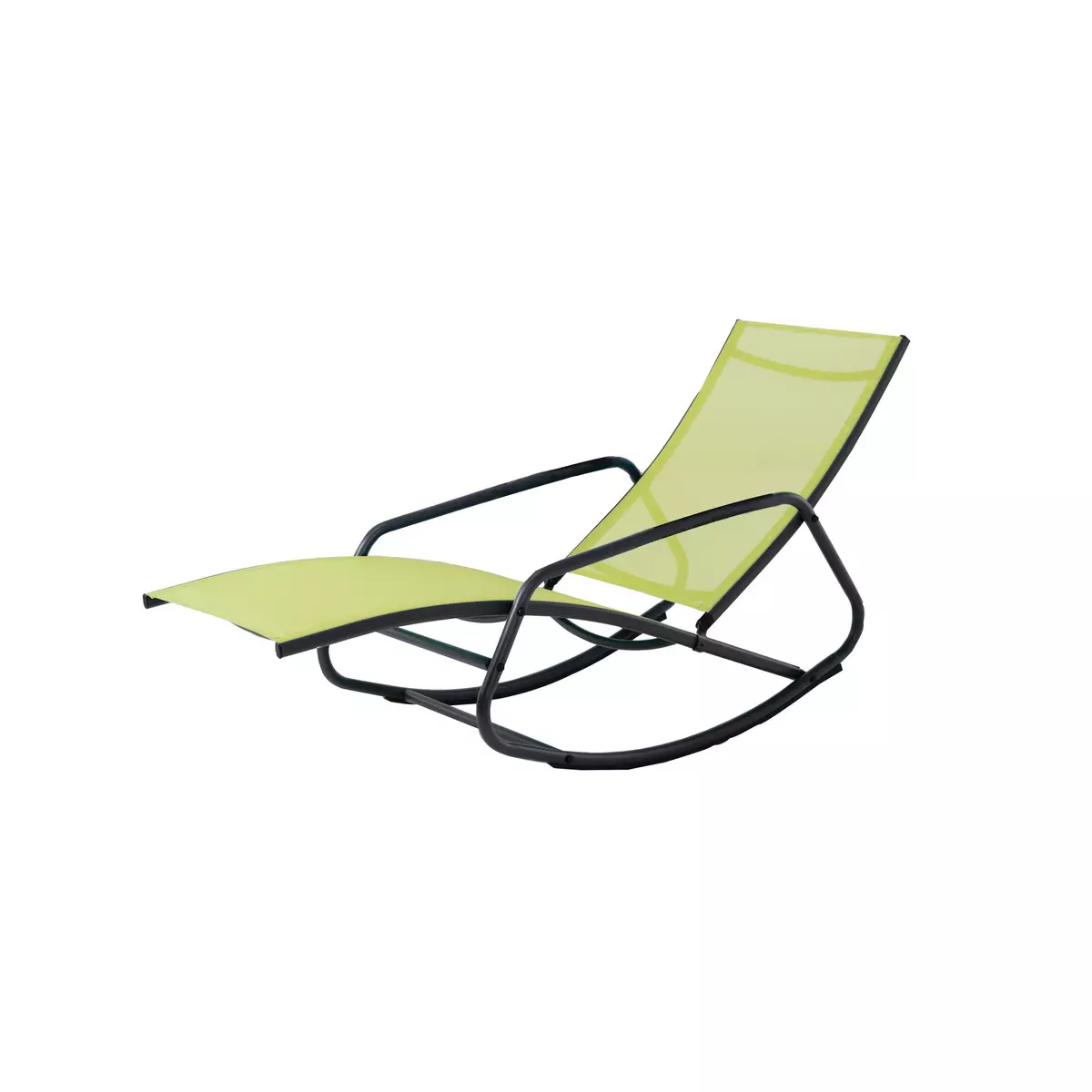 GARDENSTAR Rocking chair acier textilène vert anis MOUSTIK