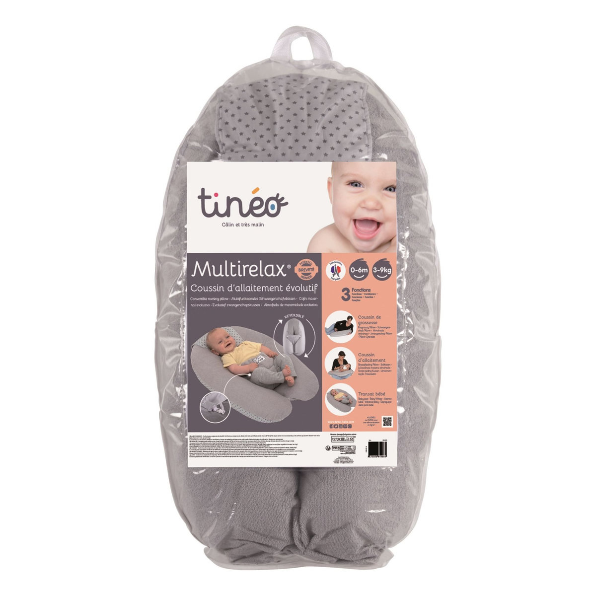 TINEO Coussin de maternité évolutif Multirelax - éponge microfibre