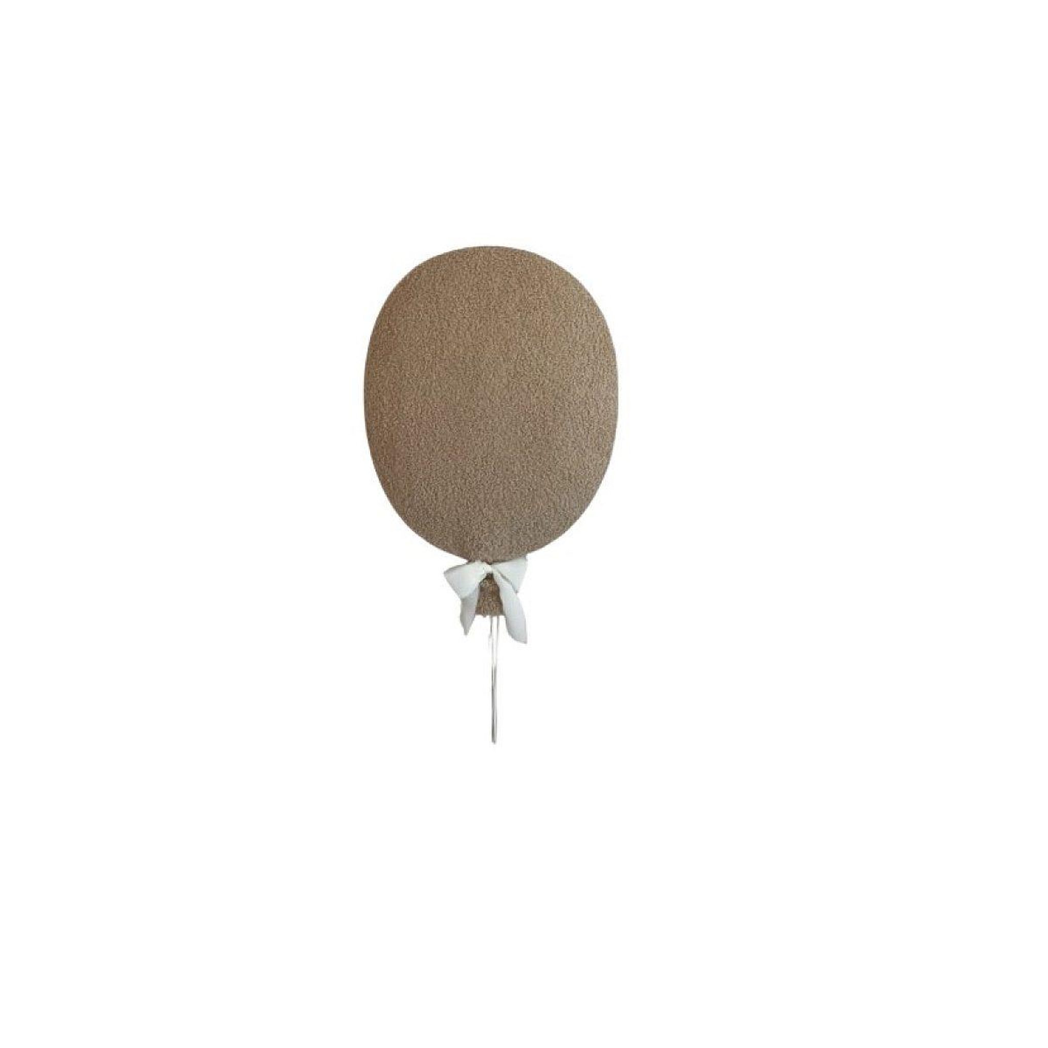 LITTLE LOUA Décoration murale ballon bouclé marron clair avec led
