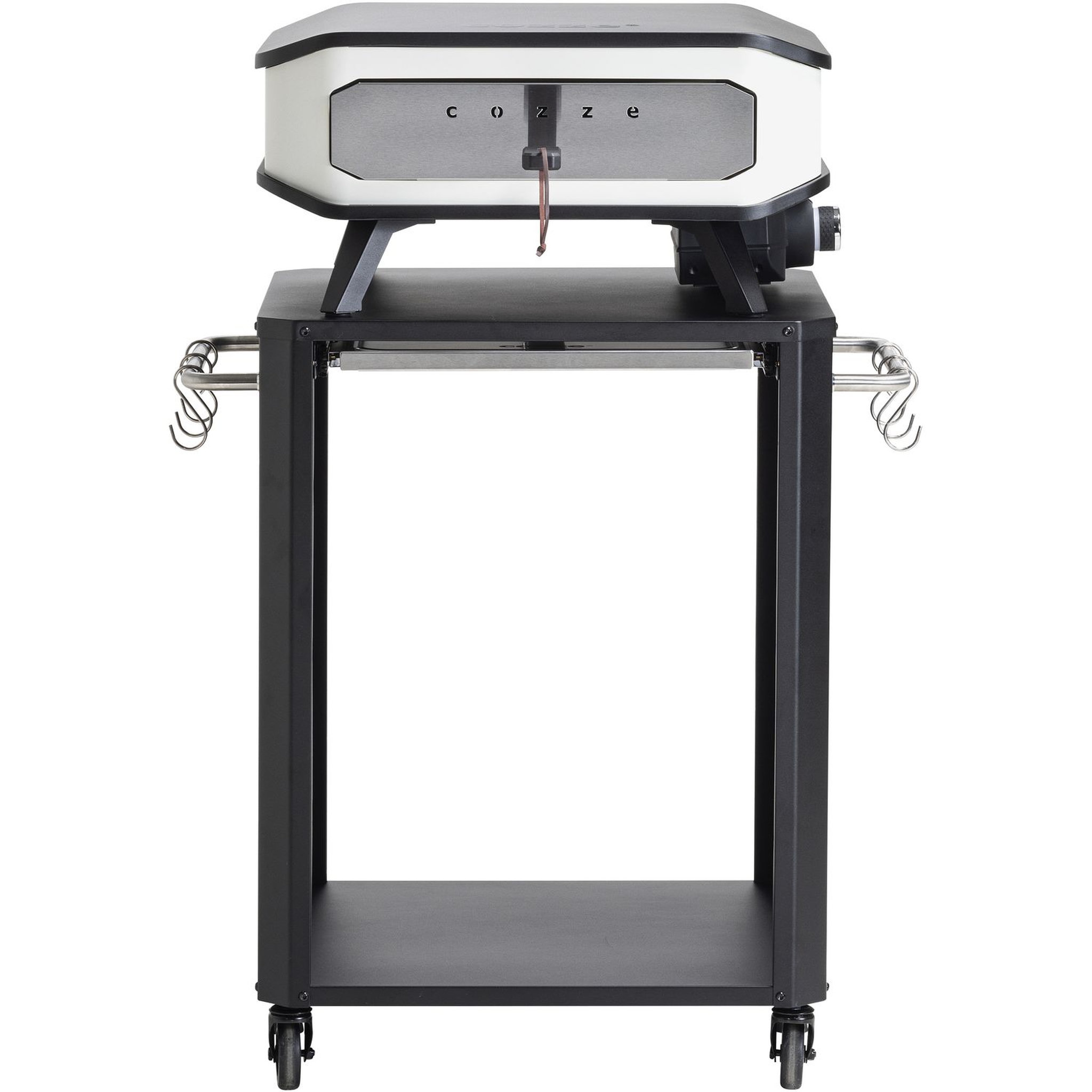 Voir la diapositive 6 : COZZE Table d'extérieur pour four à pizza - Planche à découper en acier inoxydable - Noir