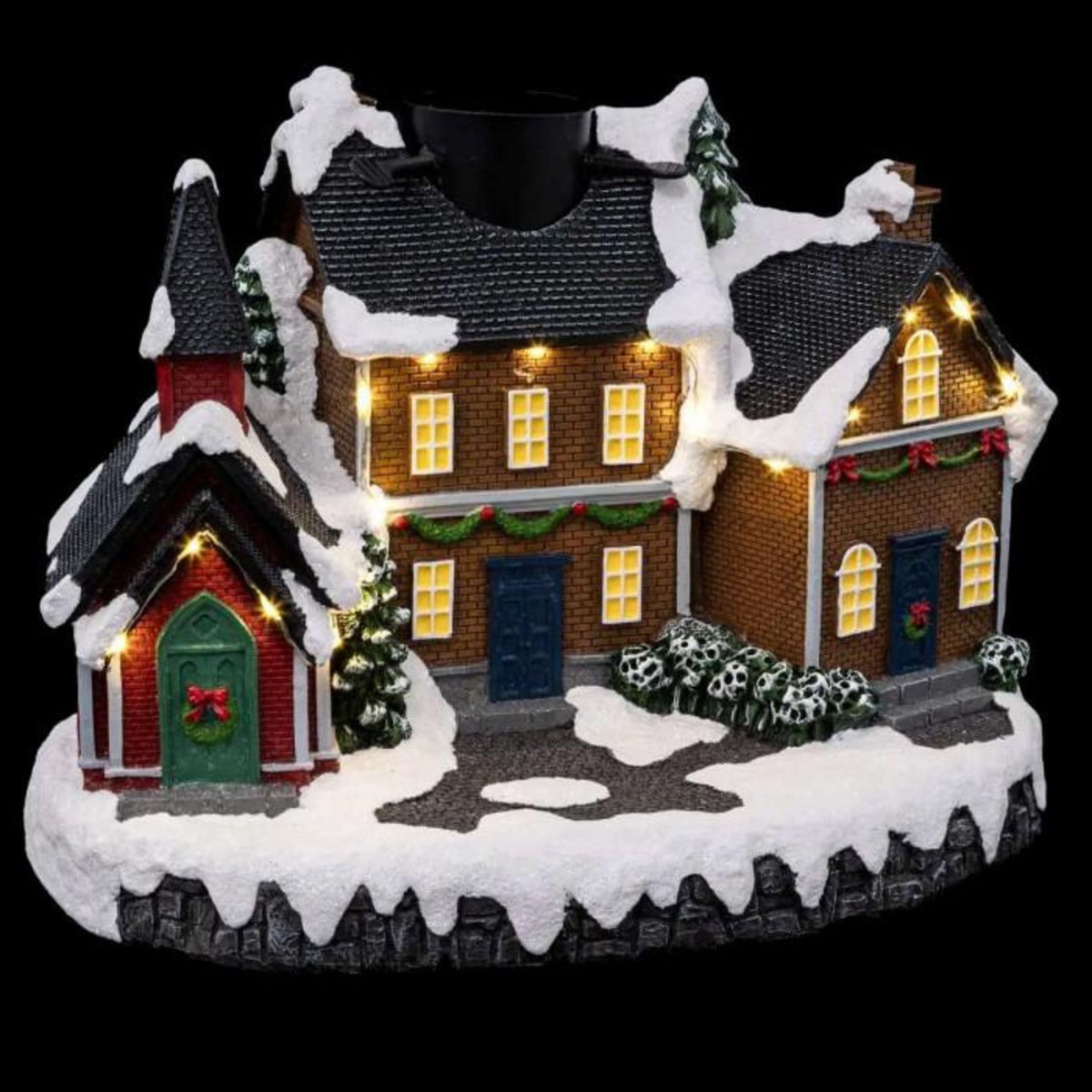 ATMOSPHERA Pied de Sapin Led  Village de Noël  28cm Multicolore