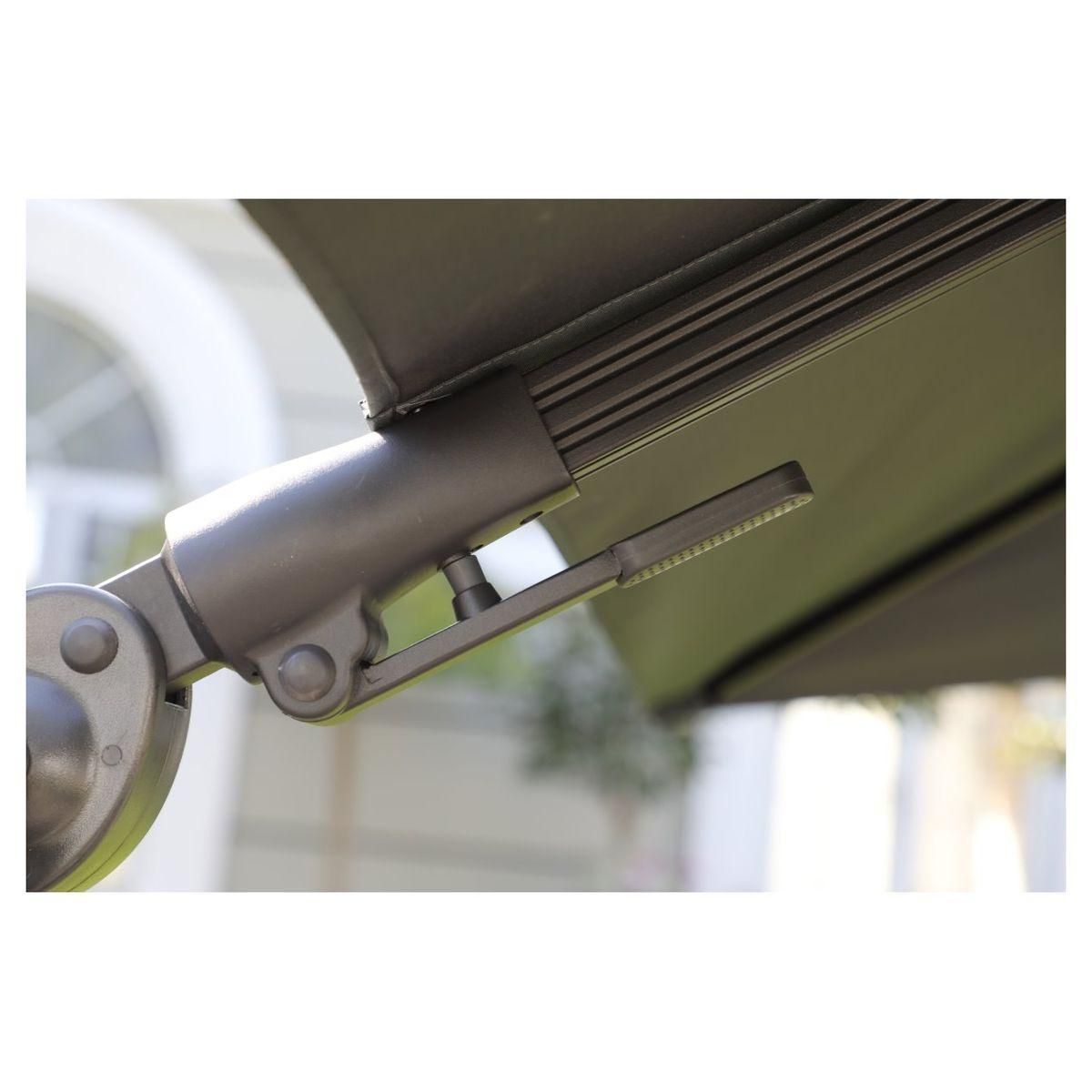 Parasol déporté carré orientable taupe 3x3m