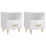 Voir la diapositive 2 : VIDAXL Tables de chevet 2 pcs blanc brillant 40x35x47 cm