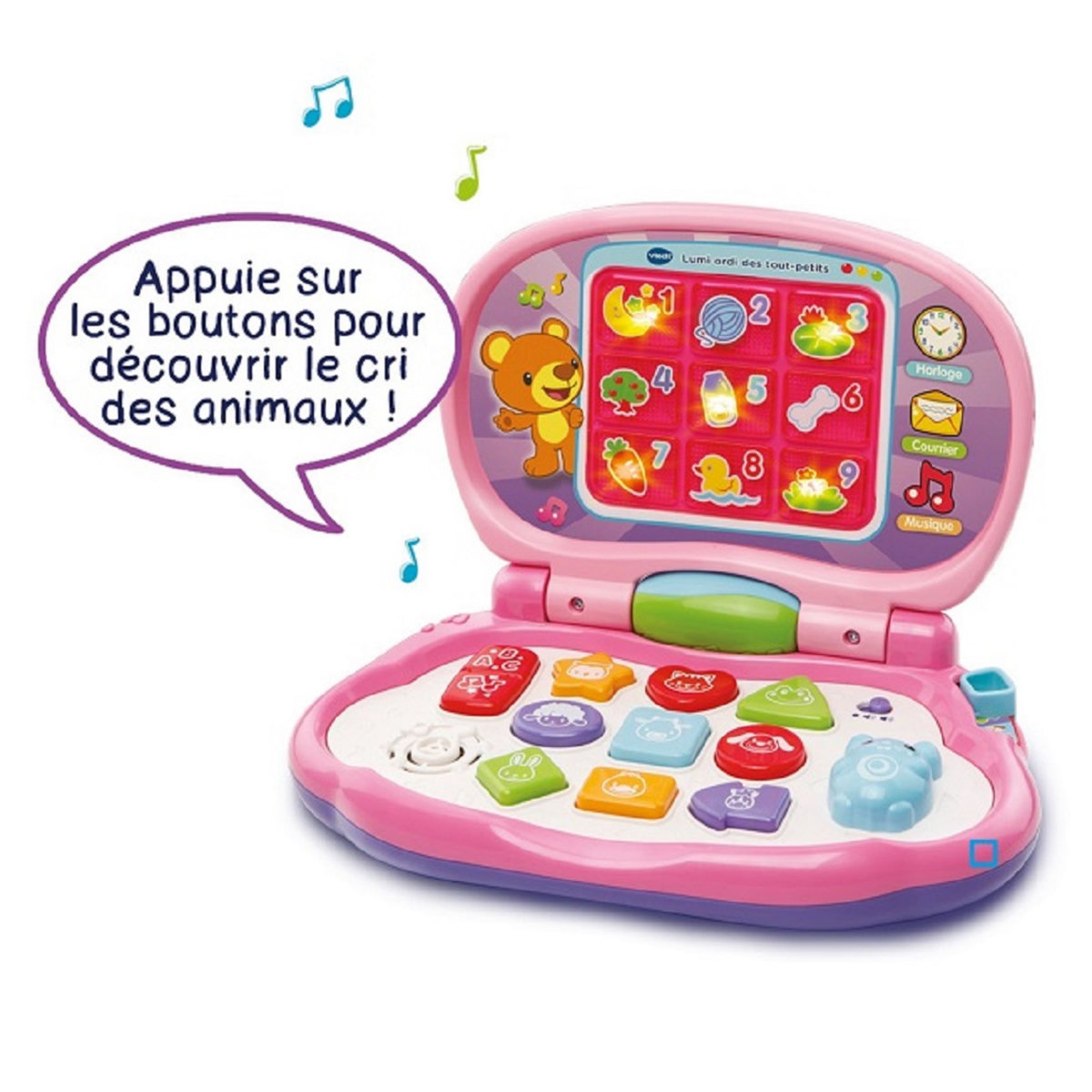 VTECH Lumi ordi des touts-petits rose interactif 