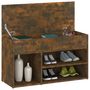 Voir la diapositive 3 : VIDAXL Banc a chaussures Chene fume 80x30x45 cm Bois d'ingenierie