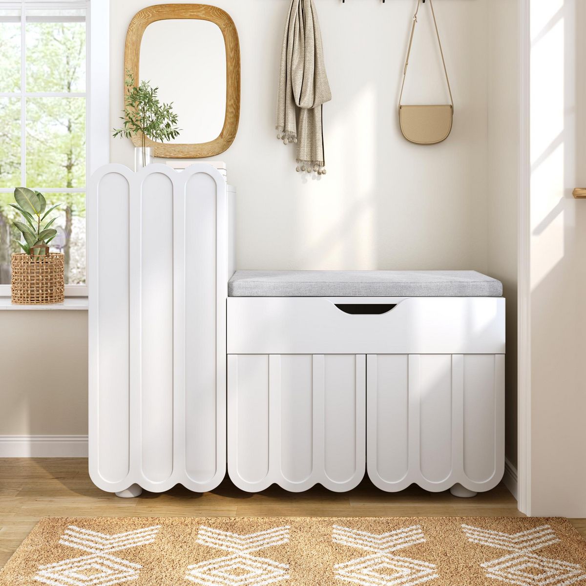 MERAX Meuble à chaussures 7 paires coloris blanc mdf