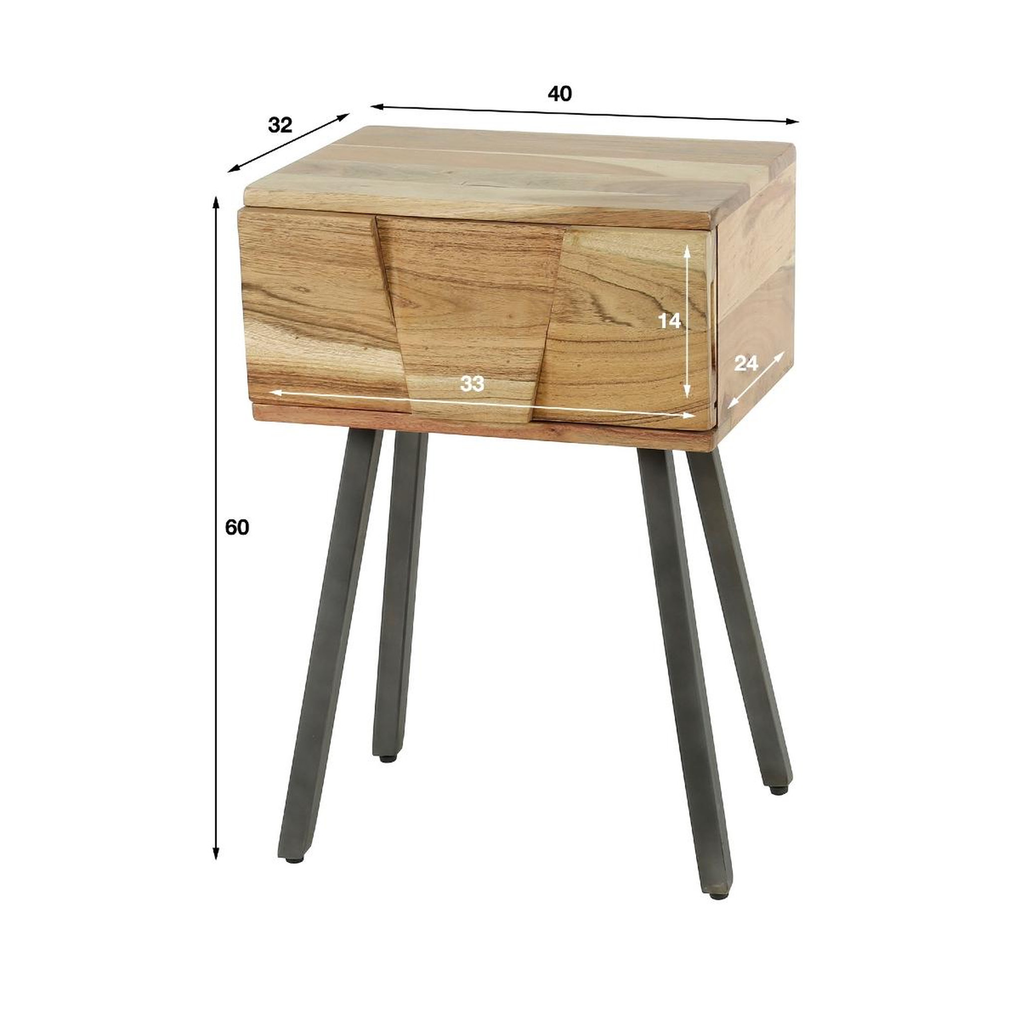 Voir la diapositive 5 : JLC KREATION Table de chevet en bois massif DINO