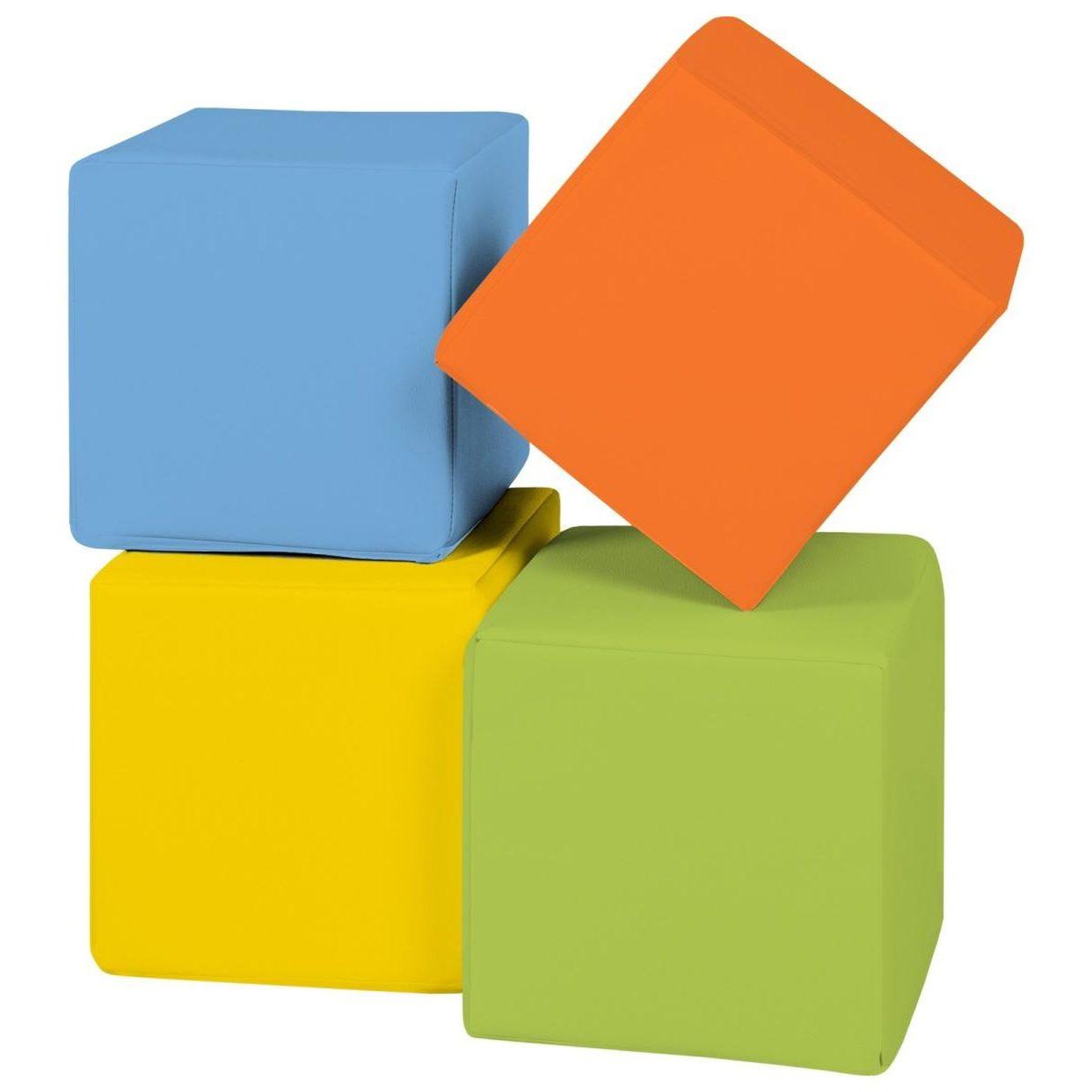 VELINDA Cubes - Lot de 4 blocs en mousse — jaune, vert, bleu, orange