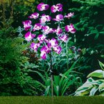 HI HI Lampe solaire a LED de jardin en forme d'orchidee 75 cm