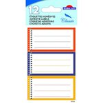 GLOBAL GIFT 12 étiquettes adhésives scolaires - Cahier spirale - Couleurs chaudes
