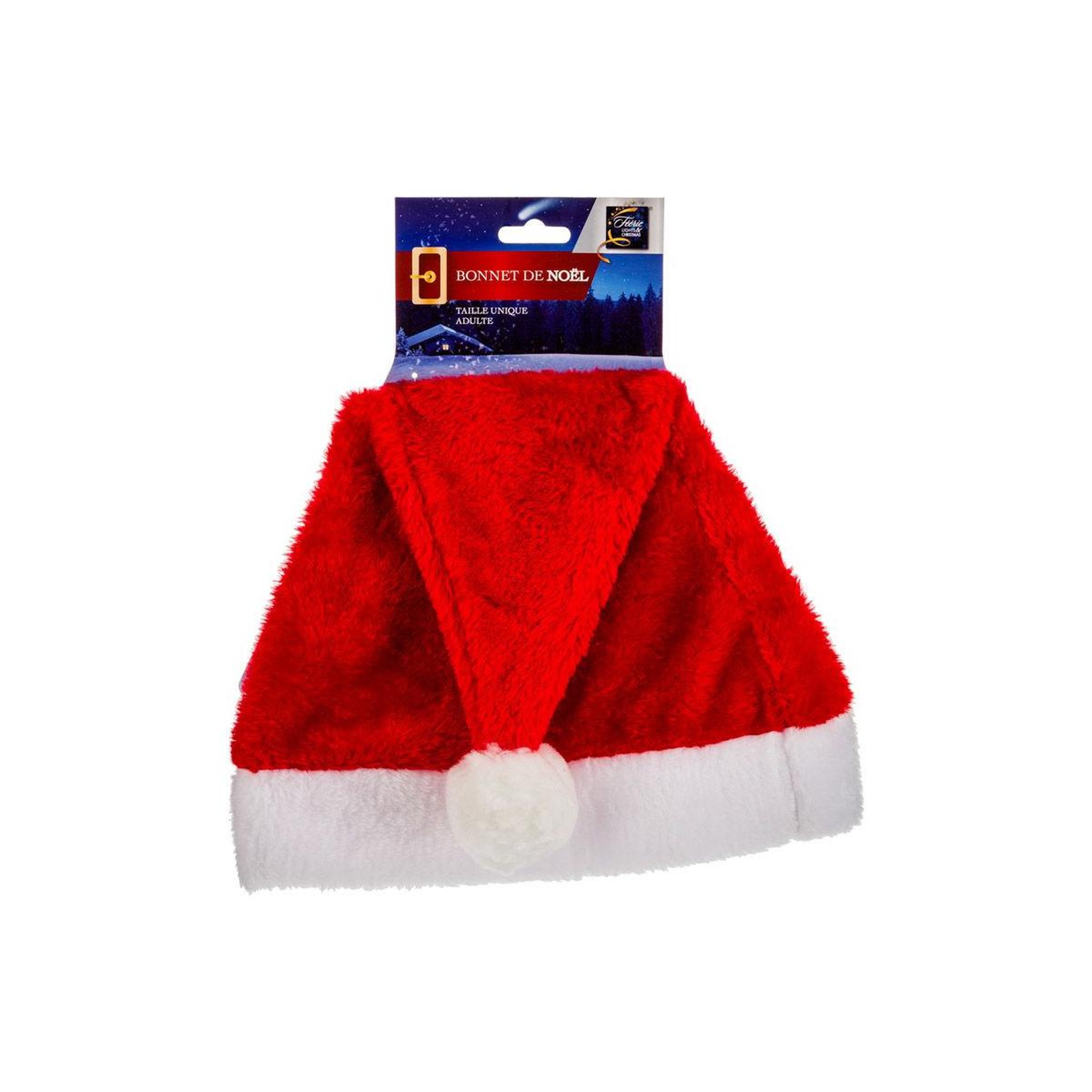 Voir la diapositive 2 : FEERIC LIGHT & CHRISTMAS Chapeau de noël adulte  peluche  43cm rouge