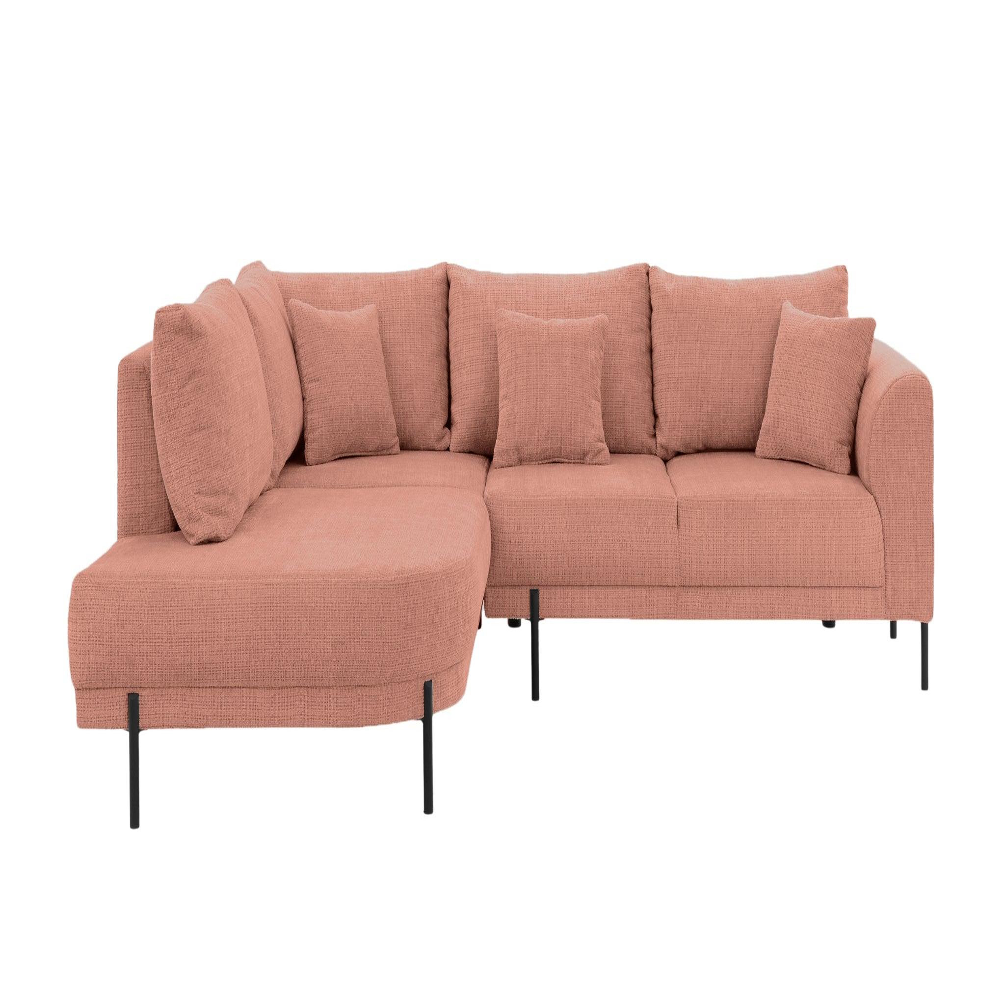 Voir la diapositive 1 : CASANOVA PARIS Bianca - canapé d'angle tissu chenille 4 places