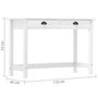 Voir la diapositive 6 : VIDAXL Table console Hill avec 2 tiroirs 110x45x74 cm Bois pin massif