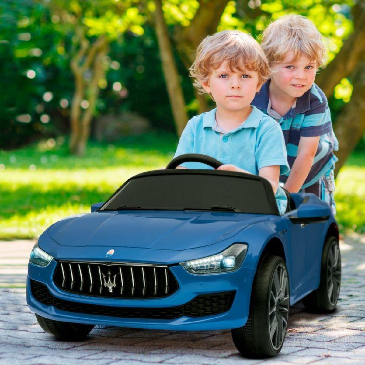 JT2D Maserati Ghibli Voiture Electrique Enfant (2 x 25W) 108 x 56 x 44 cm - Marche av/ar, Phares, Musique et Télécommande parentale