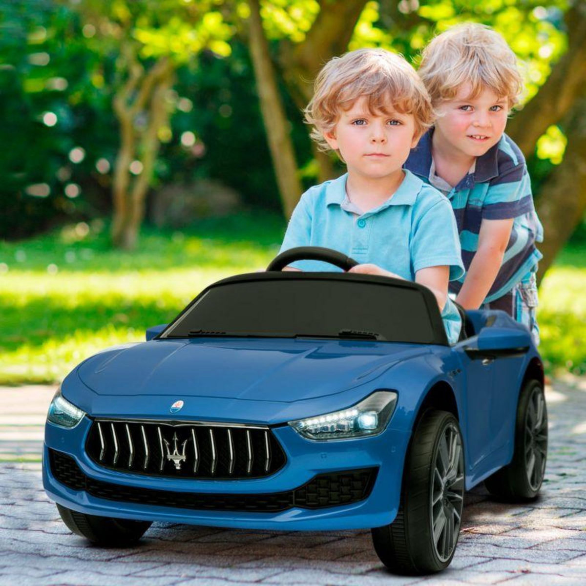 JT2D Maserati Ghibli Voiture Electrique Enfant (2 x 25W) 108 x 56 x 44 cm - Marche av/ar, Phares, Musique et Télécommande parentale