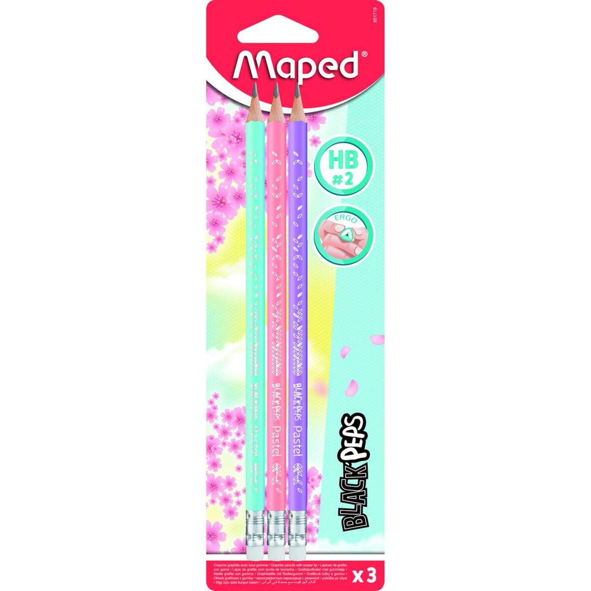 Maped - 6 Crayons Graphite Black'Peps Harry Potter HB Embout Gomme