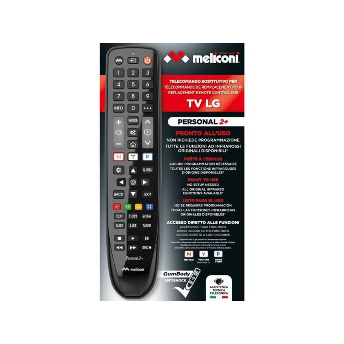 Meliconi TELECOMMANDES GAMME GUMBODY PAR MARQUE LG MELICONI - PERSONAL2+