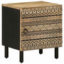 Voir la diapositive 2 : VIDAXL Tables de chevet 2 pcs noir bois de manguier massif brut