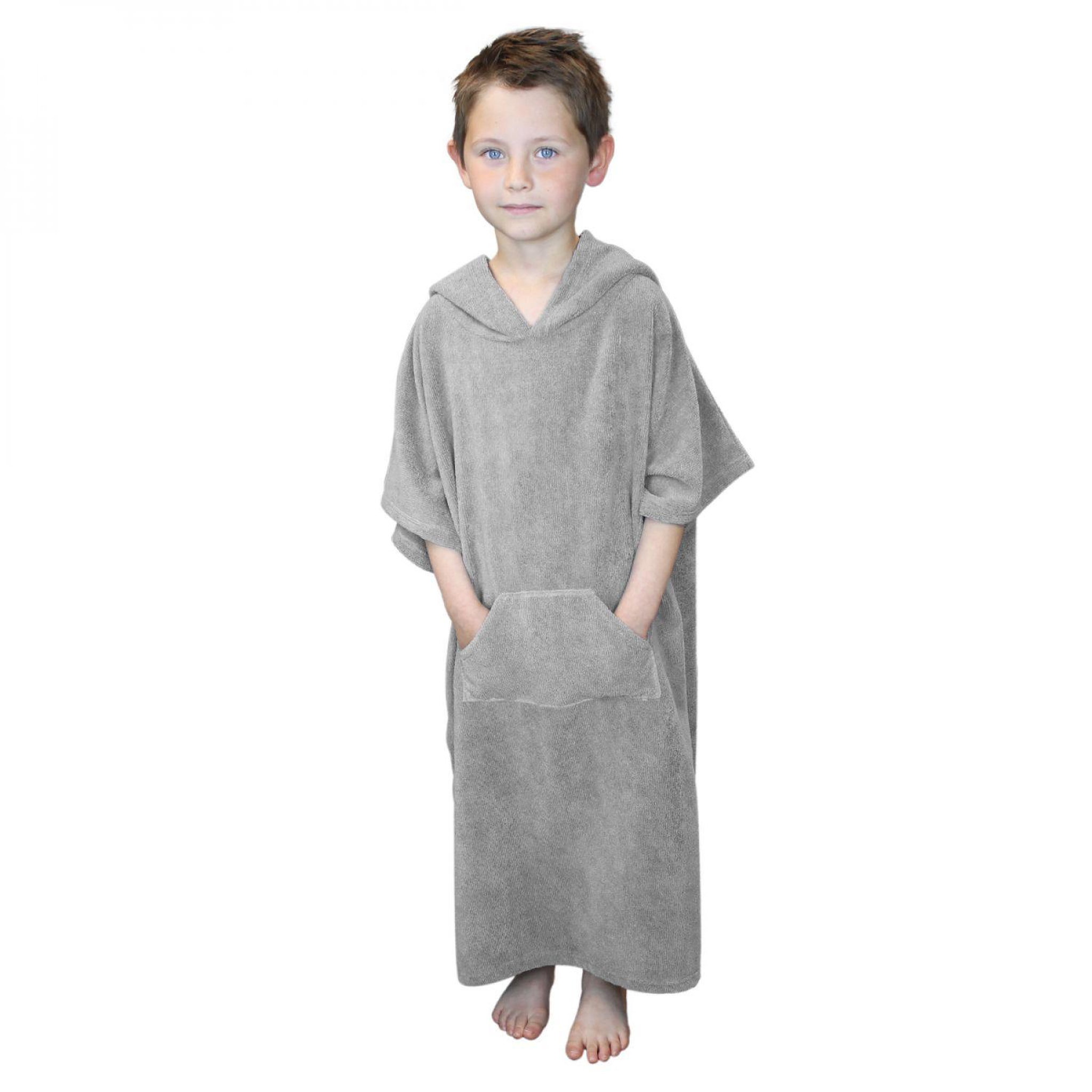 Voir la diapositive 4 : VIVEZEN Serviette poncho de bain ou de plage avec poche - Enfant