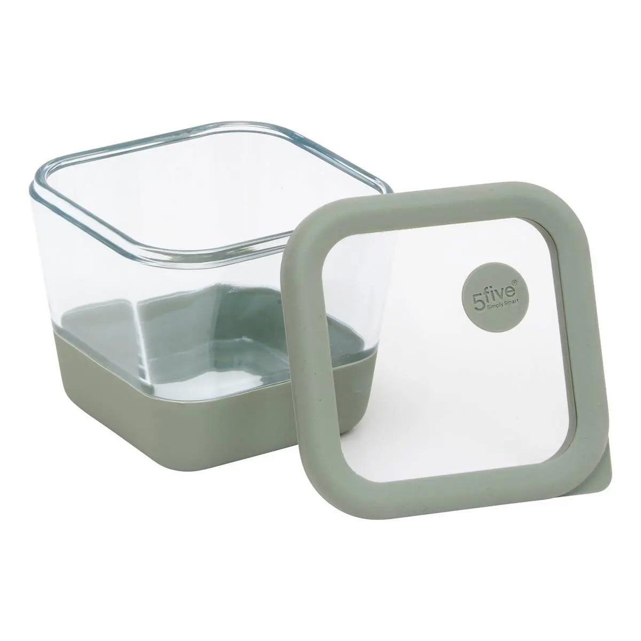 Voir la diapositive 3 : FIVE Boîte de conservation hermétique  siliglass  0,5l gris