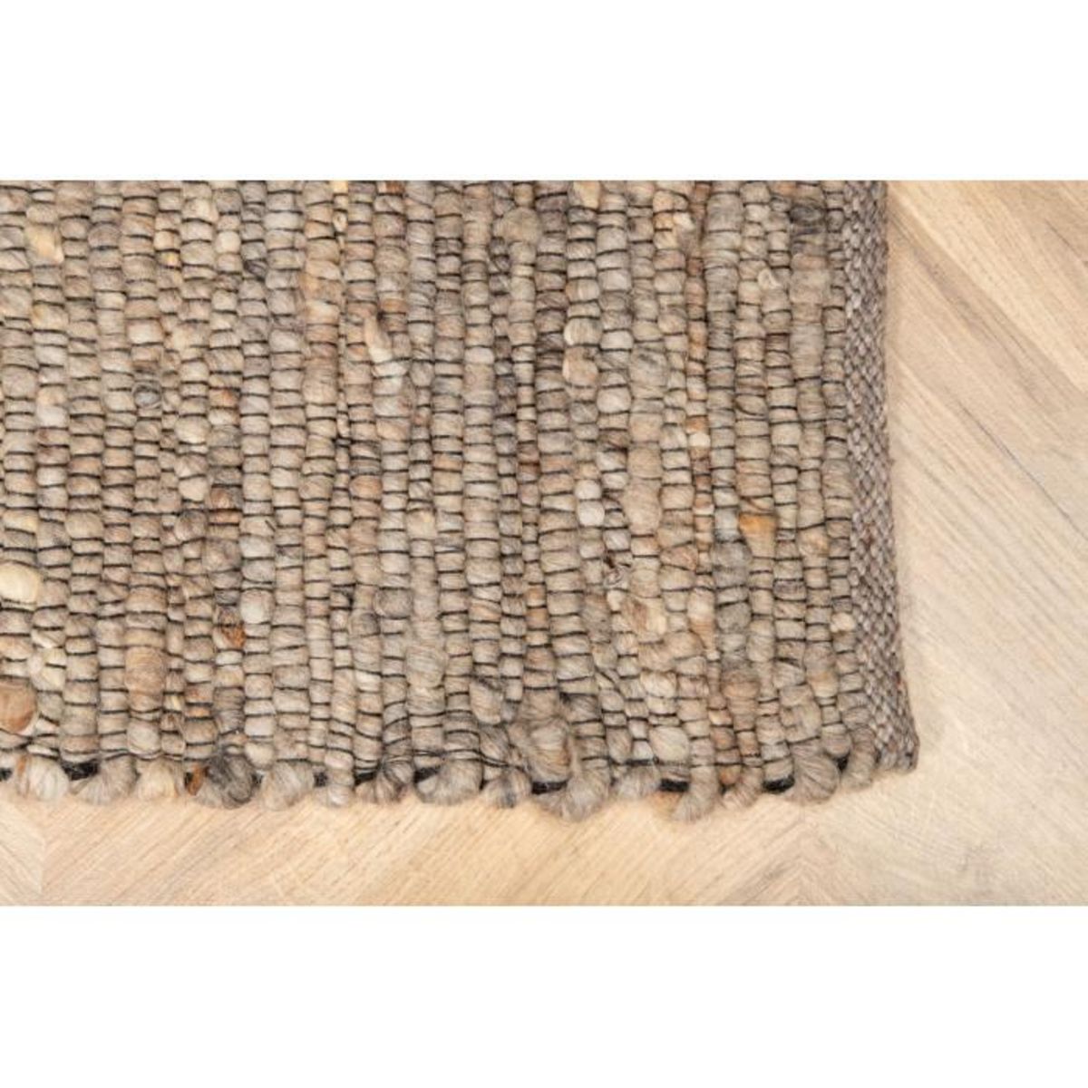 Paris Prix Tapis Déco en Laine  Loump  160x230cm Gris & Beige