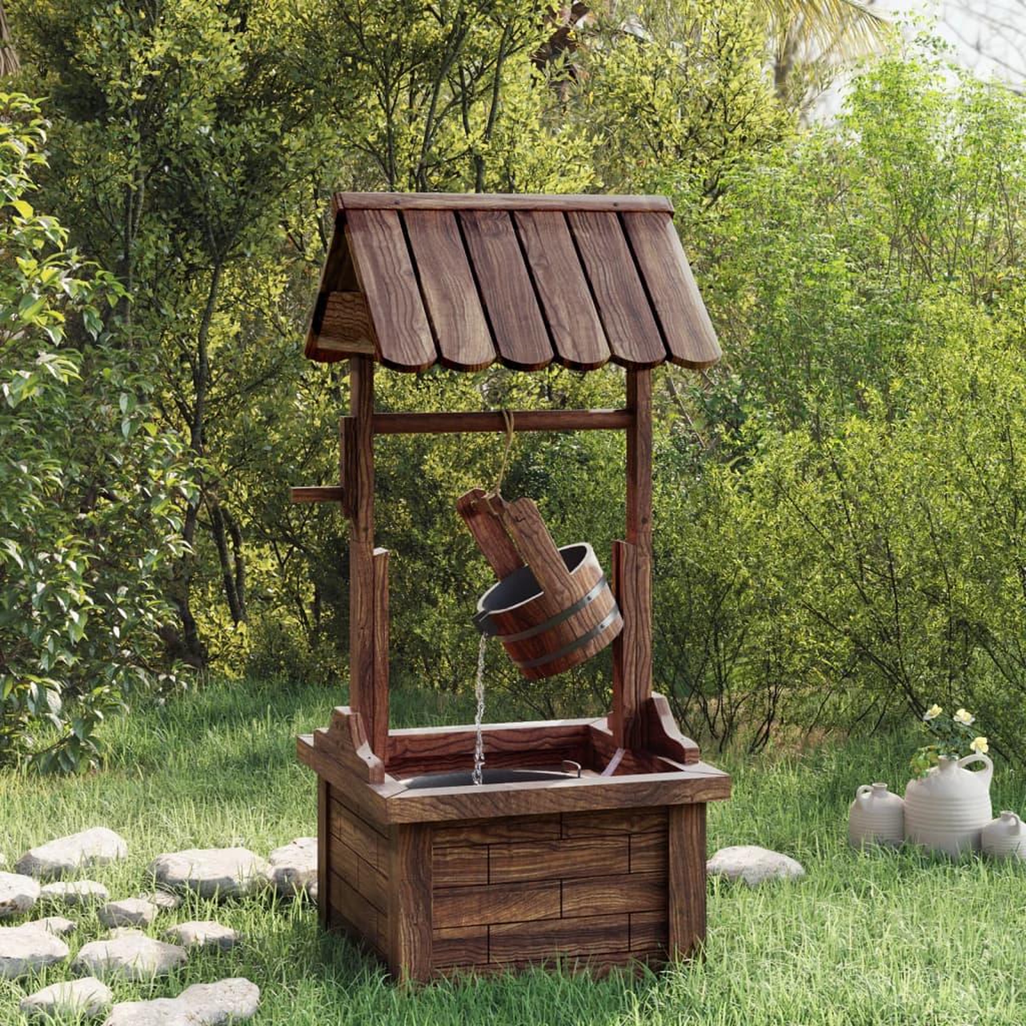 VIDAXL Puits a souhait avec pompe 57x50x112 cm bois de sapin massif