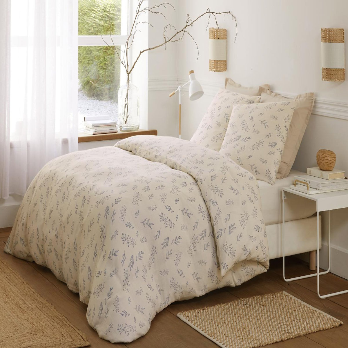 BATON ROUGE Parure housse de couette 100% gaze de coton imprimé liveo