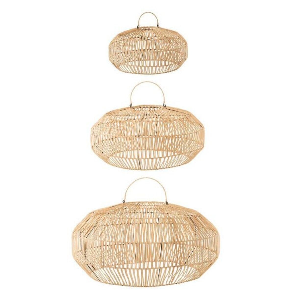 Paris Prix Lot de 3 Abat-Jour Déco  Rotin  80cm Naturel