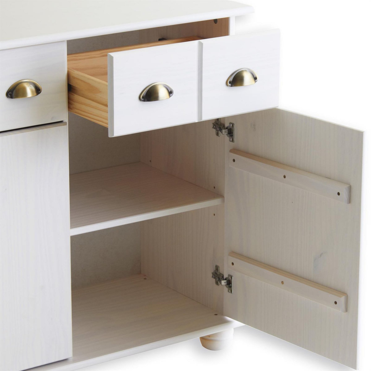 IDIMEX Buffet COLMAR en pin massif, 3 tiroirs et 3 portes