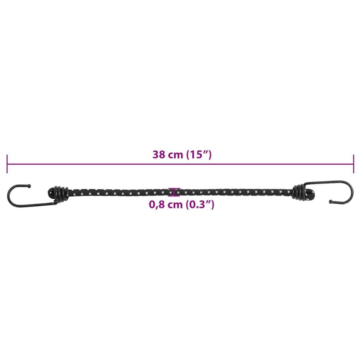 VIDAXL Cordes elastiques avec bandes reflechissantes et crochets 50pcs