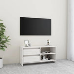 VIDAXL Meuble TV Blanc 80x31x39 cm Bois de pin massif