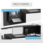 Voir la diapositive 5 : HOMCOM Bureau Informatique multimédia Design Multi-rangements 137 L x 55 l x 92 H cm noir