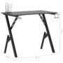 Voir la diapositive 6 : VIDAXL Bureau de jeu avec pieds en forme de Y Noir 90x60x75 cm