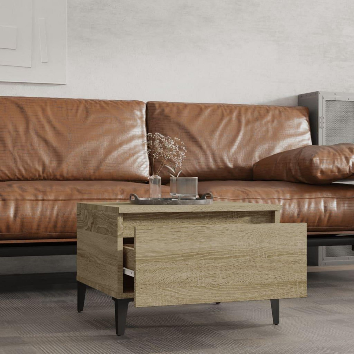 VIDAXL Table d'appoint Chene sonoma 50x46x35 cm Bois d'ingenierie