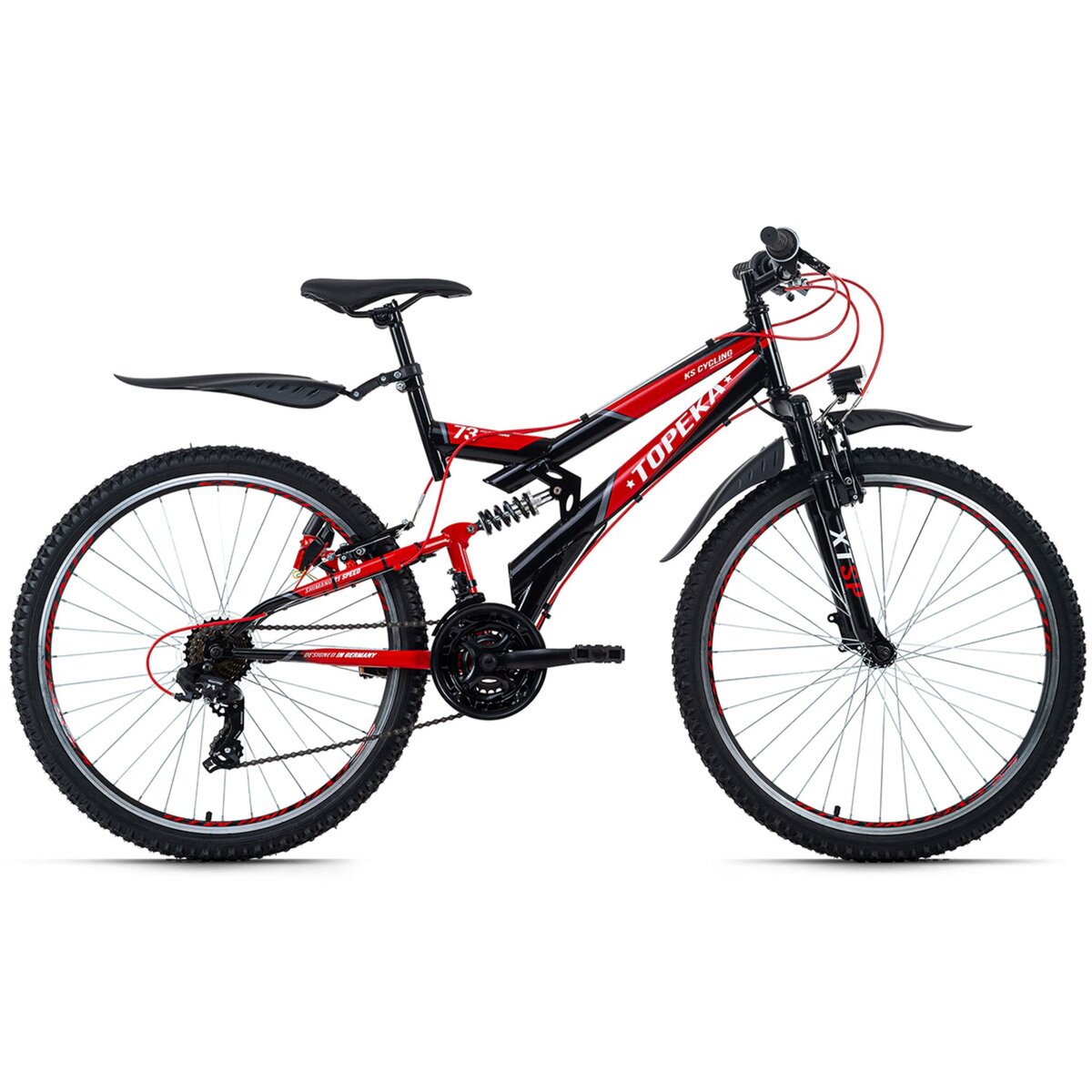 VTT tout suspendu 26 Topeka noir rouge TC 48 cm