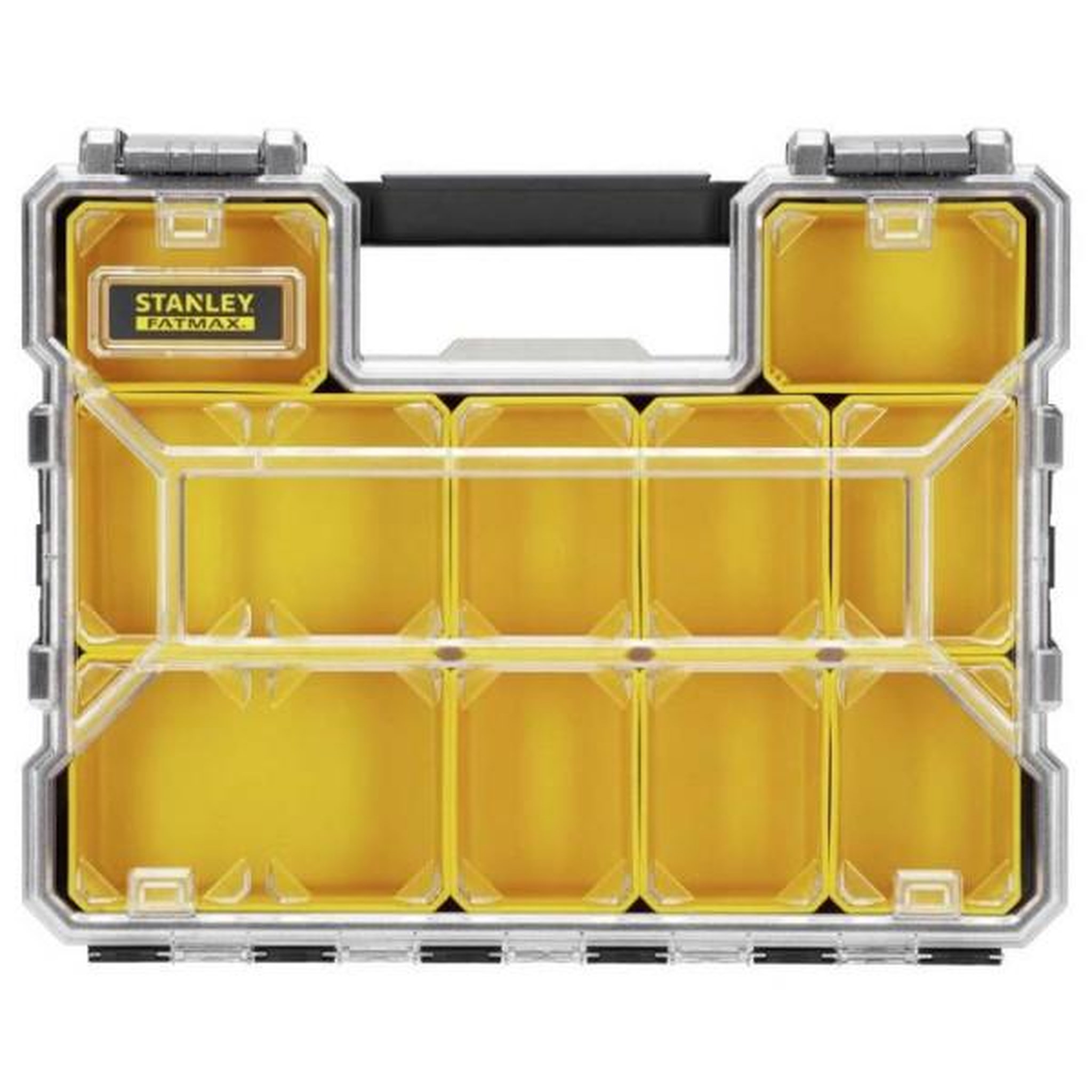 Voir la diapositive 2 : STANLEY FATMAX Stanley fatmax organiseur profondeur 106 mm 1-97-521 - 10 compartiments amovibles - couvercle en polycarbonate incassable