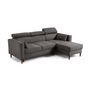 Voir la diapositive 3 : BEST MOBILIER Alicante - canapé d'angle réversible convertible avec têtières - coffre - 4 places - en tissu texturé