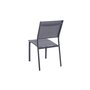 CREADOR Lot de 4 chaises empilables textilène gris anthracite CLARA