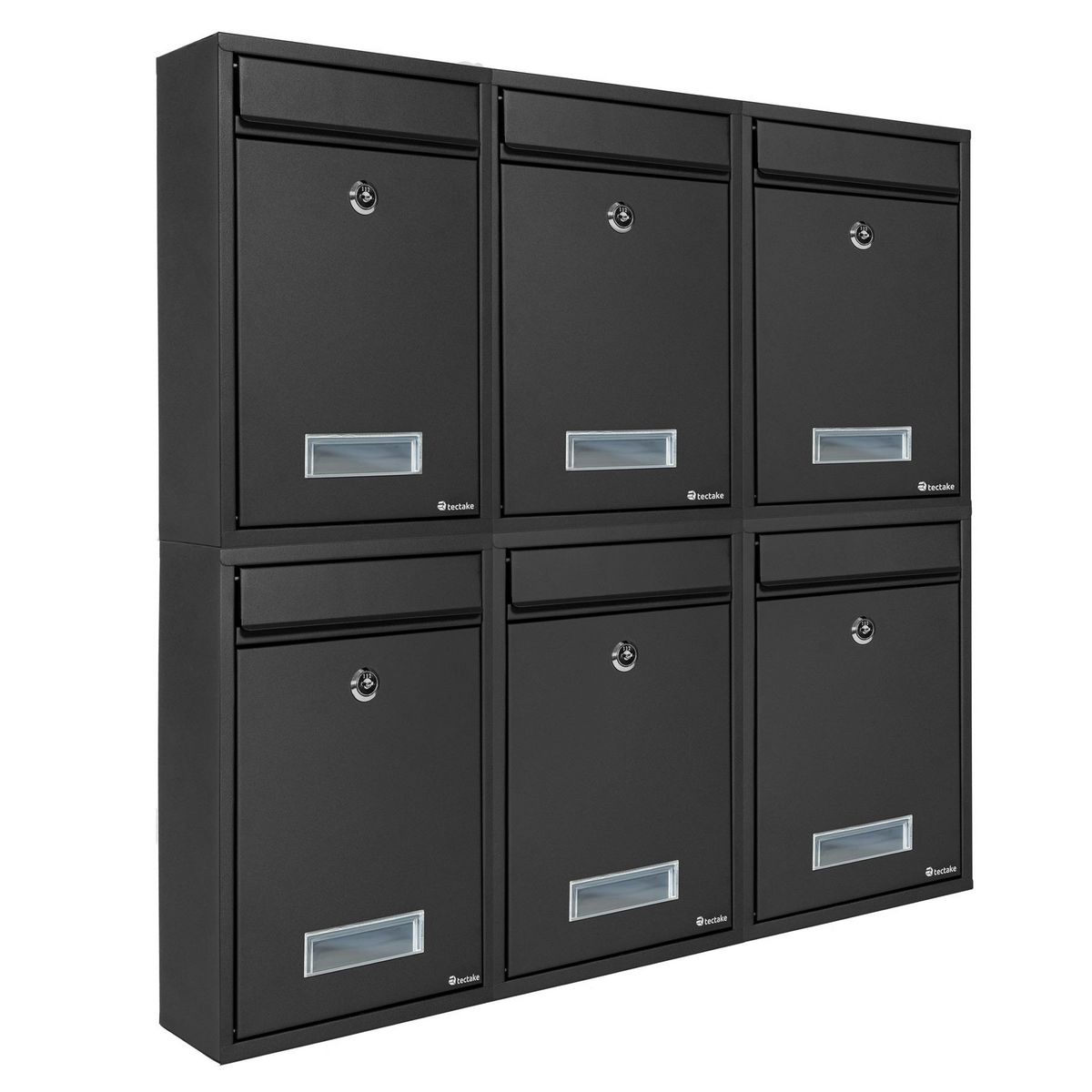 tectake Boîte aux lettres en Acier revêtu noir
