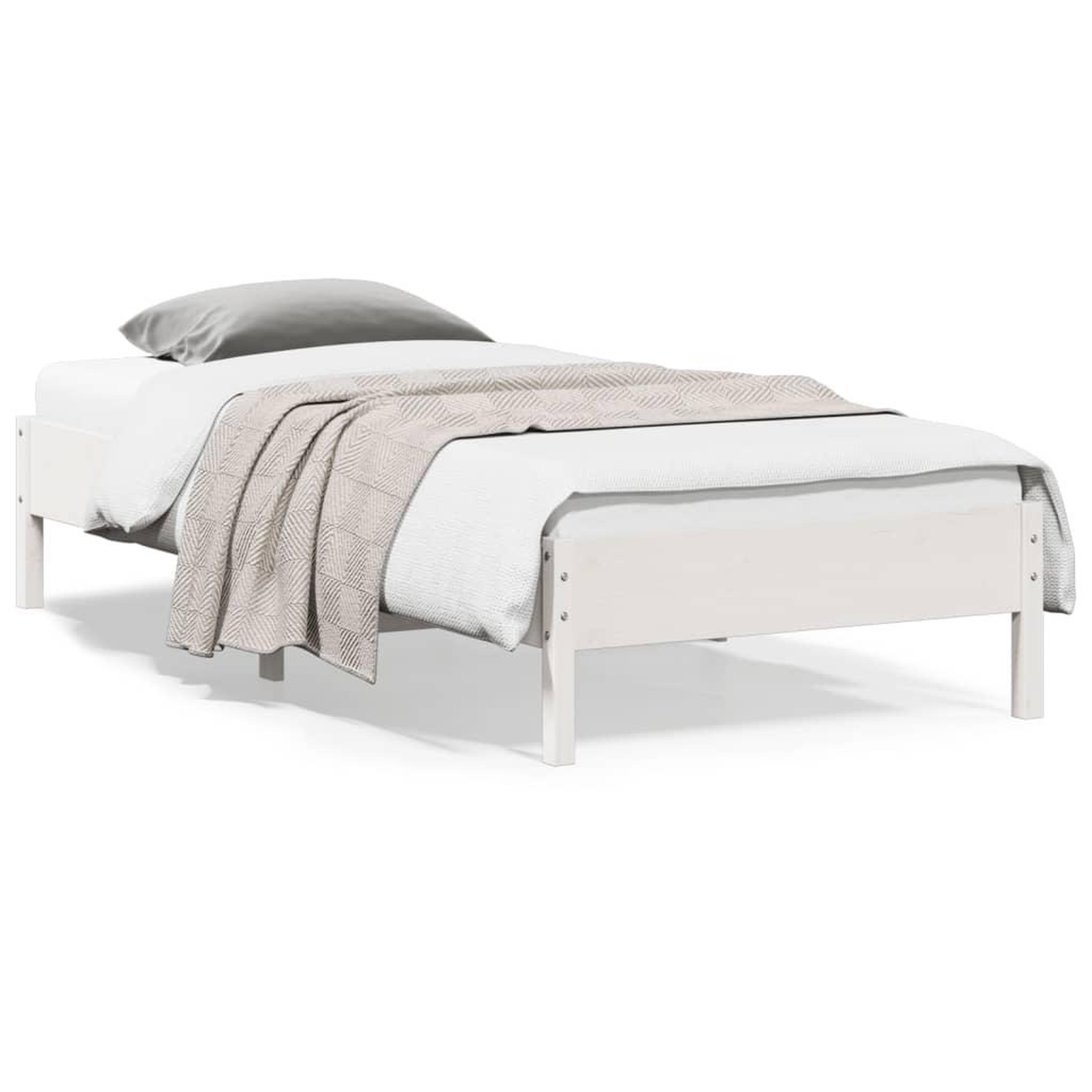 VIDAXL Cadre de lit sans matelas blanc 100x200 cm bois de pin massif