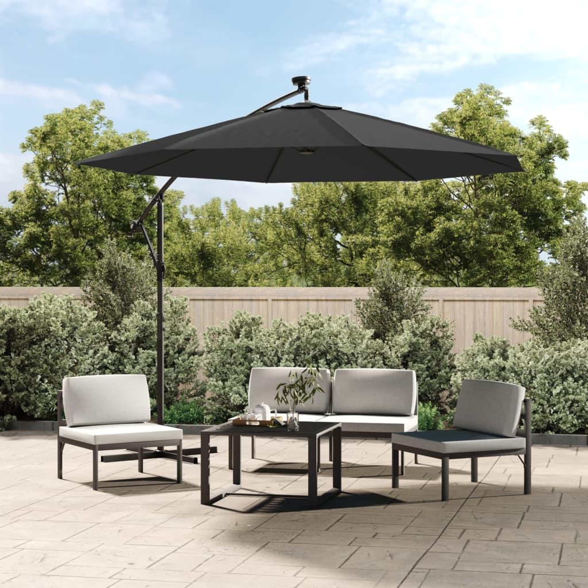 VIDAXL Tissu de remplacement pour parasol deporte anthracite 300 cm