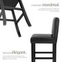 Voir la diapositive 3 : tectake Tabouret de bar rembourré avec dossier noir lot de 2