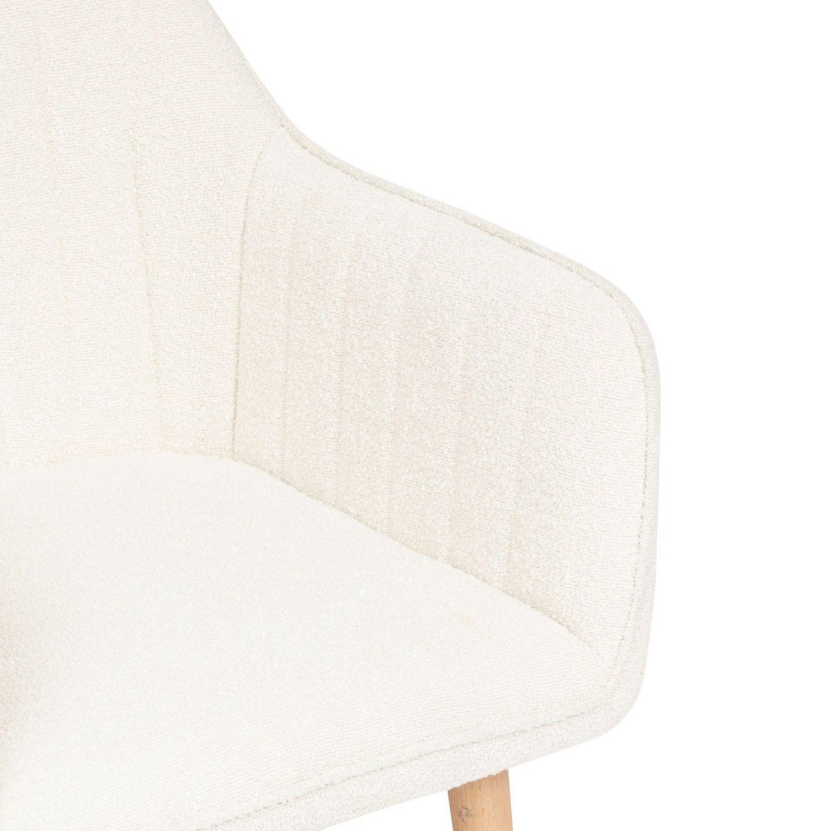 TOILINUX Lot de 2 fauteuils à dîner en bouclette VISOCA - Blanc