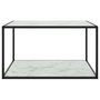 Voir la diapositive 2 : VIDAXL Table basse Noir avec verre marbre blanc 90x90x50 cm