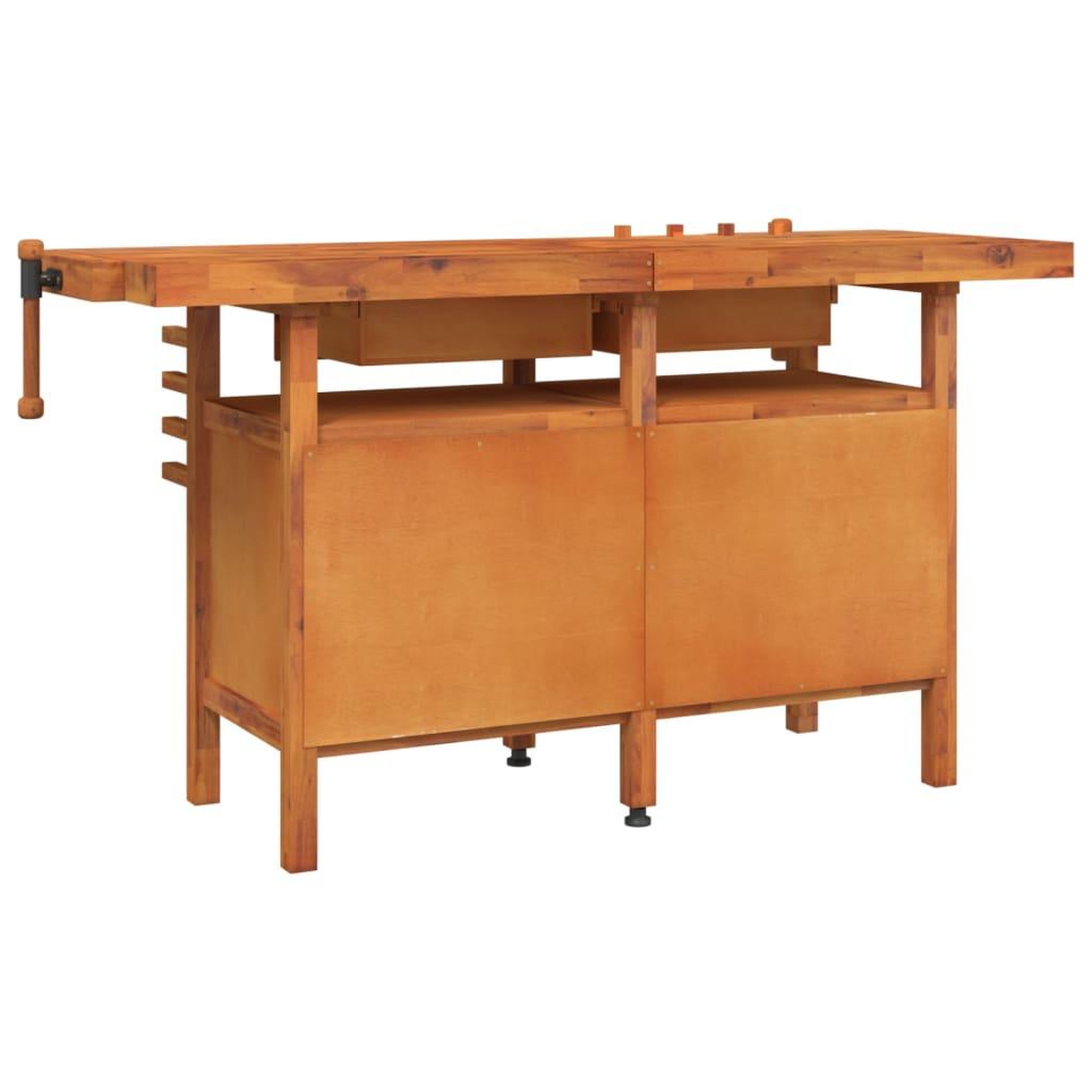 Voir la diapositive 5 : VIDAXL Etabli avec tiroirs et etaux 162x62x83 cm Bois massif d'acacia
