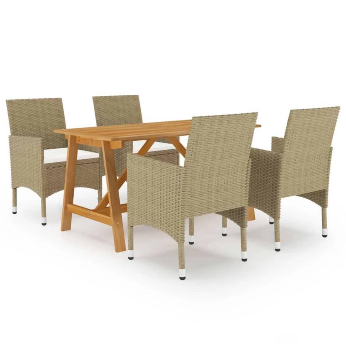 VIDAXL Ensemble a manger de jardin 5 pcs Beige