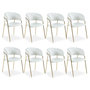 Voir la diapositive 1 : Paris Prix Lot de 8 Chaises en Bouclette  Batora  79cm Crème & Or